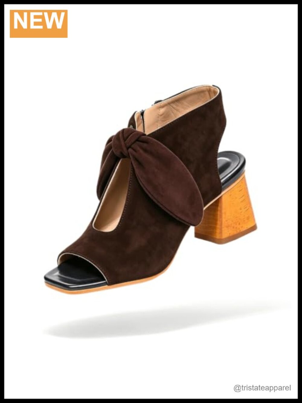 Women's Open Toe Heeled Sandals Bow Cutout Chunky Block Heel Sandal Booties